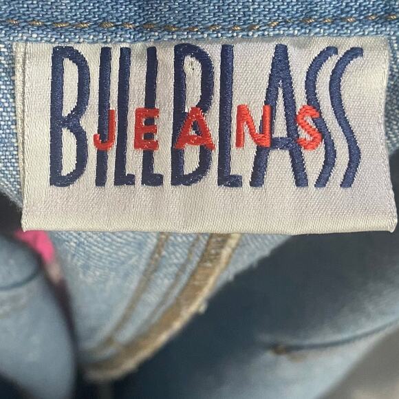 Vintage 90s Bill Blass Jeans Denim Mini Skirt High Waist Cotton Light Blue 12 - Picture 5 of 7